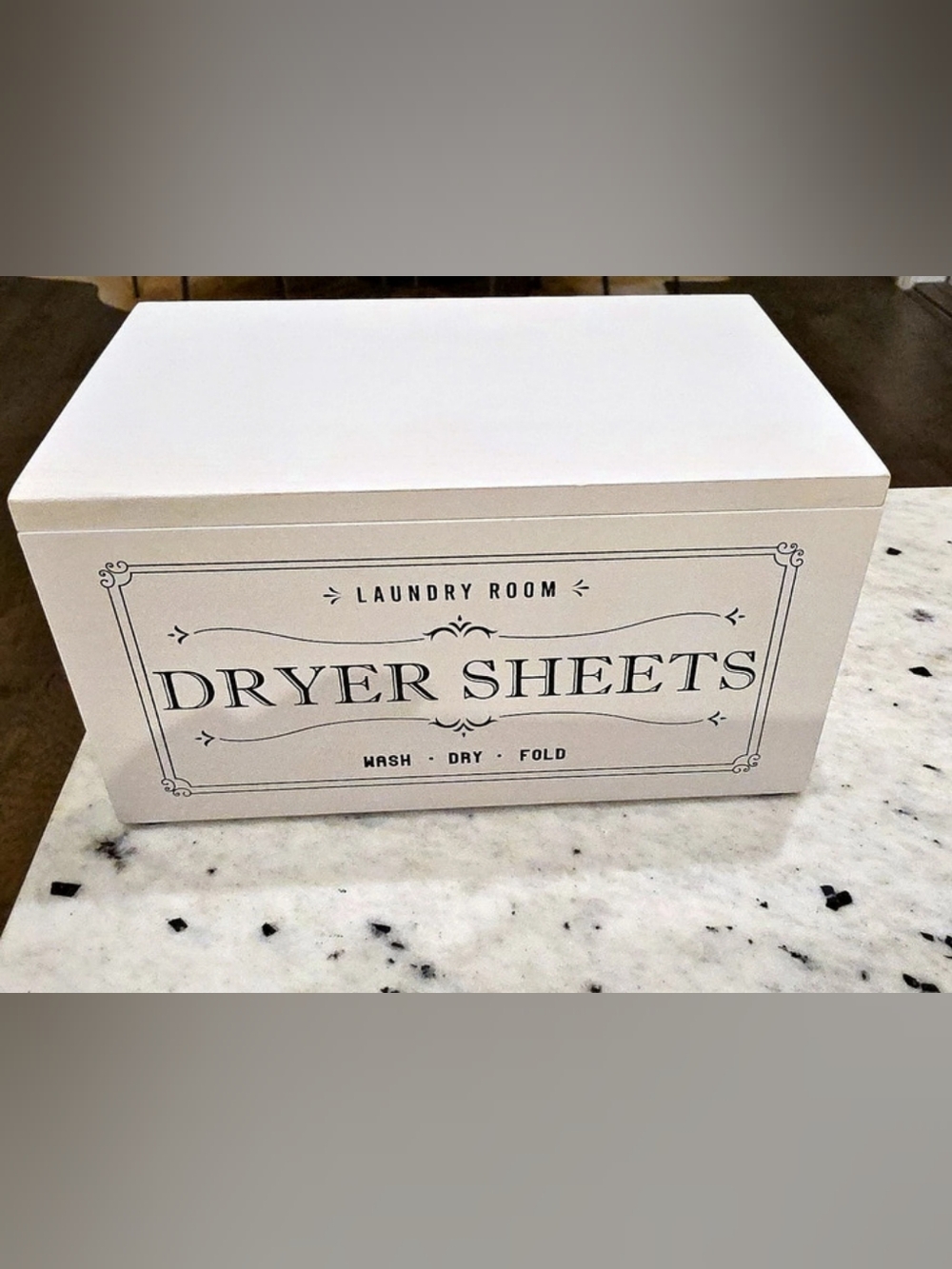 Dryer Sheet Storage Box in White